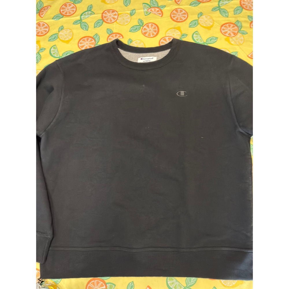 Athletic Mens Champion Crewneck Sweatshirt Large Black‎
